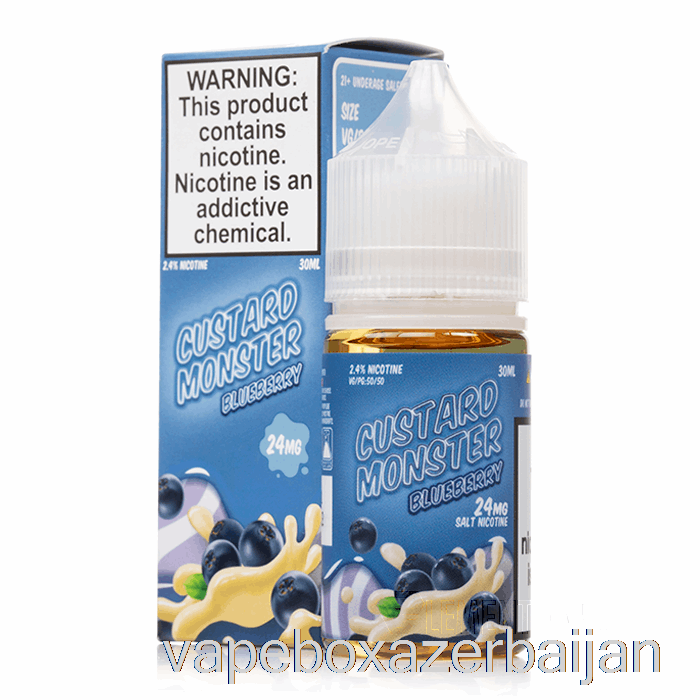 Vape Baku Blueberry - Custard Monster Salts - 30mL 24mg